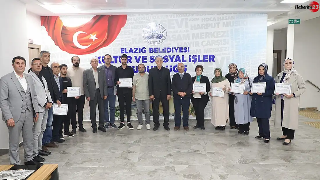 Elazığ Belediyesi yazarlık Atölyesi'nde sertifika töreni