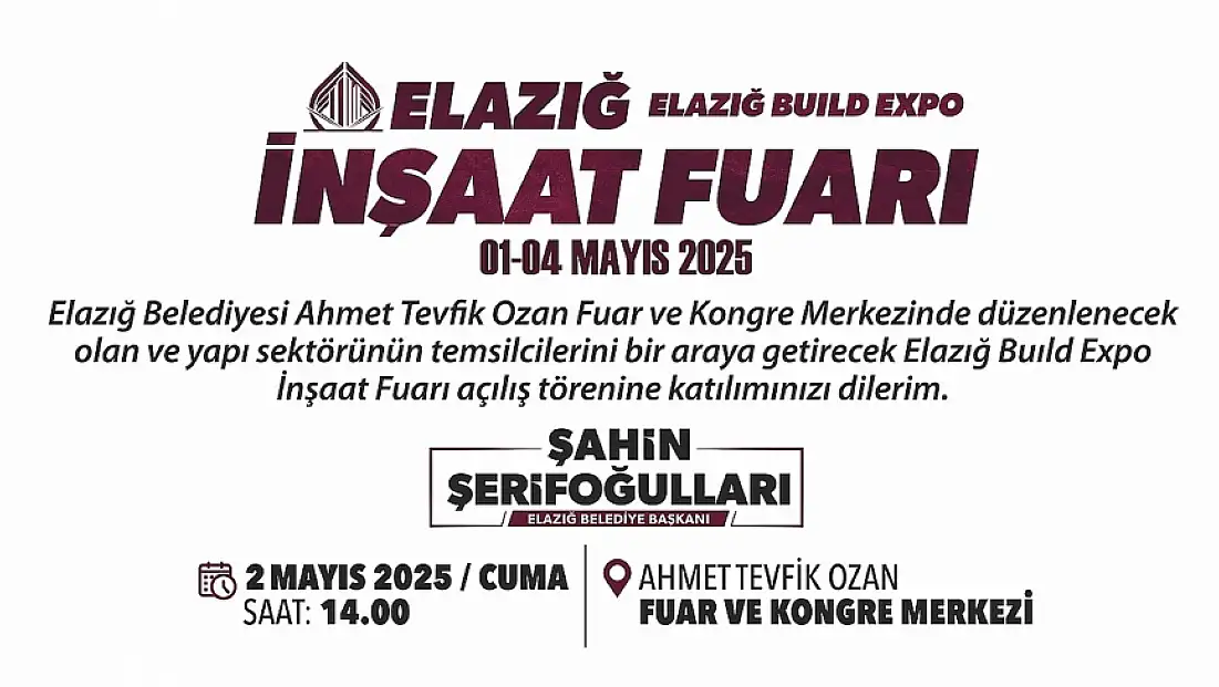 Elazığ İnşaat Fuarı'na davet