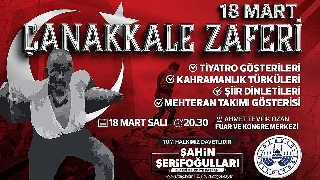 Elazığ Belediyesi, 18 Mart Çanakkale zaferi anma programı düzenleyecek