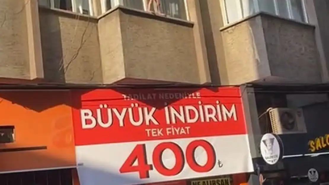 Elazığ'da korku dolu anlar: Küçük çocuk cama çıkınca vatandaşlar aşağıda çarşaf açtı