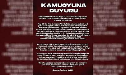 Elazığspor'dan Açıklama: Hakkımızın Sonuna Kadar Takipçisi Olacağız