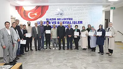 Elazığ Belediyesi yazarlık Atölyesi'nde sertifika töreni