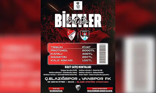 Elazığspor'un rövanş maçı biletleri satışa çıktı!