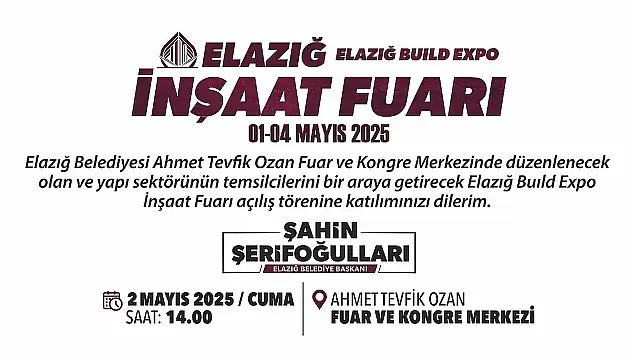 Elazığ İnşaat Fuarı'na davet