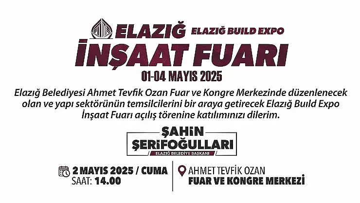 Elazığ İnşaat Fuarı'na davet