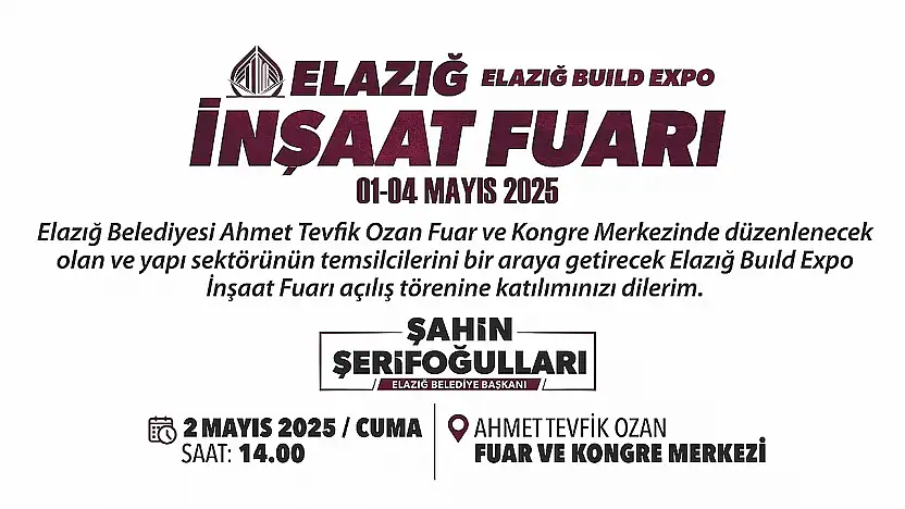 Elazığ İnşaat Fuarı'na davet